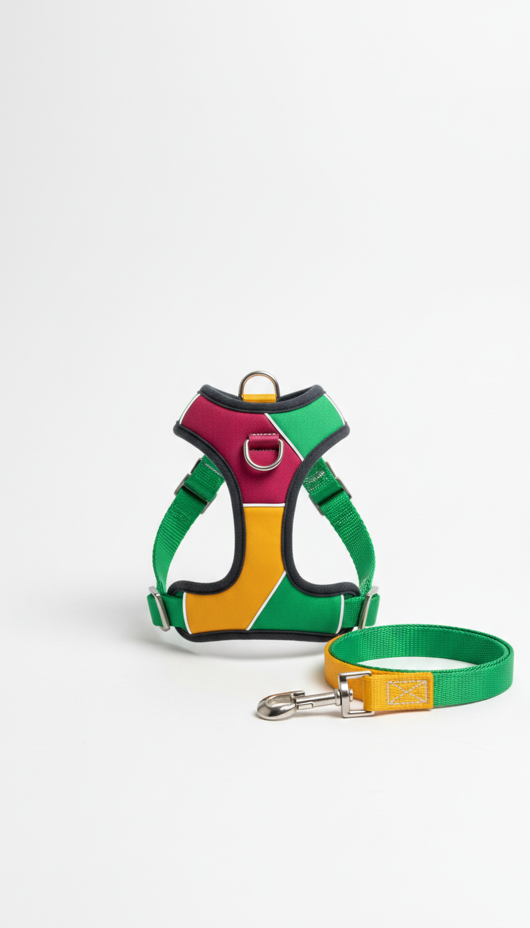 Contemporary color-block harness